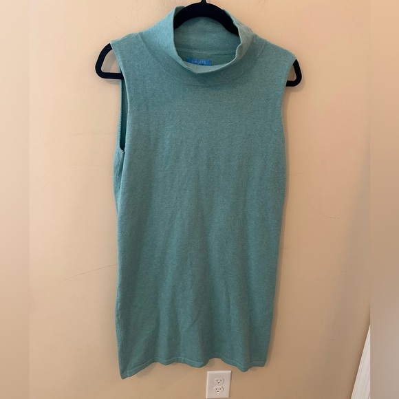 The Burgess Sweater The Paris Mock Neck Dress - Teal - Picture 2 of 9